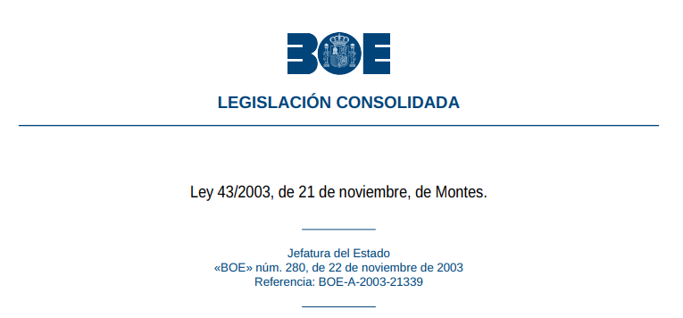 Test de la Ley 43/2003, de 21 de noviembre, de Montes